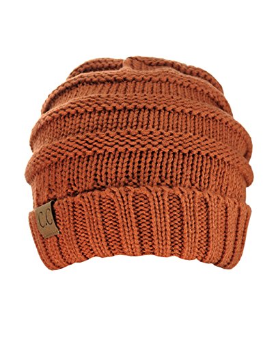 NYFASHION101 Slouch Wrinkled Beanie Cap Slouchy Skull Hat - color: Rust