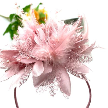 Fascinators Hat Tea Party Hat for Women 1920s Halloween Party - color: Dusty Pink
