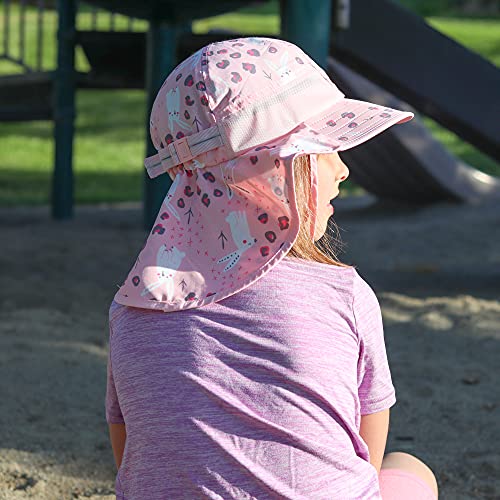 icolor Kids Sun Hat UPF50+ Sun Protection Bucket Hat Toddler Summer Beach Play Hats with Neck Flap for Girl Boy Ages 3~10 - color: Cute Rabbit