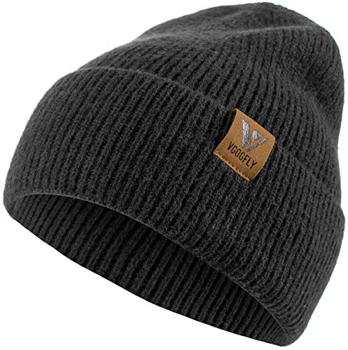 Vgogfly Slouchy Beanie Hats for Women Winter Knitted Caps Soft Warm Ski Hat Unisex - color: Black