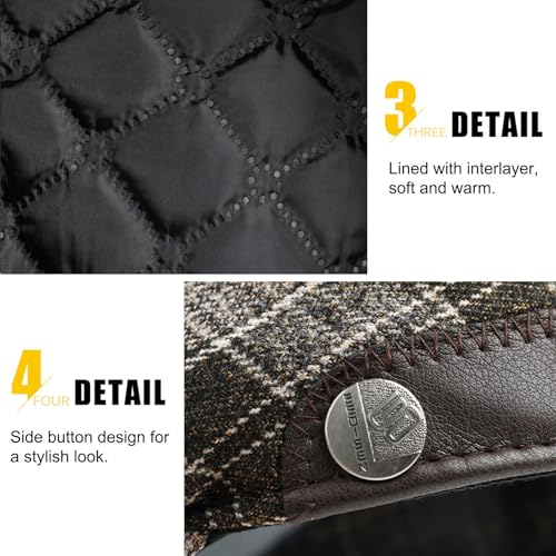 Sumolux Mens Newsboy Hat Flat Cap Gatsby Lvy Irish Hats Driving Cabbie - color: B Coffee Plaid