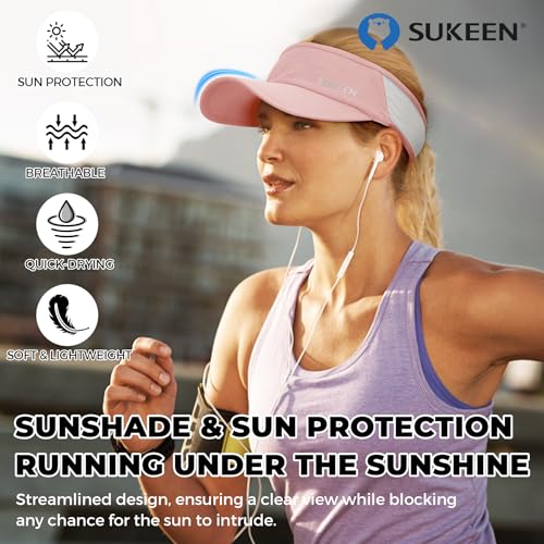 Sukeen Lightweight Sports Sun Visor Hat for Men Women - color: Pink