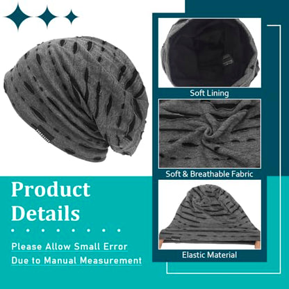 Ruphedy Men Slouchy Beanie Summer Long Oversize Thin Lightweight Skull Cap B011h - color: B401-grey, size: One Size