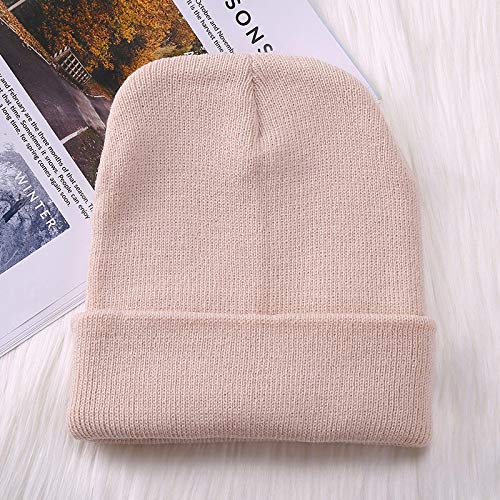 Unisex Adult Knit Beanie for Men Women Warm Snug Hat Cap - color: Beige