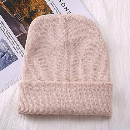 Unisex Adult Knit Beanie for Men Women Warm Snug Hat Cap - color: Beige