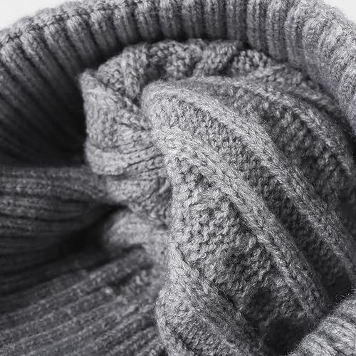 Winter Cable Knit Hat Elasticity Cuffed Thick Soft Beanie Skull Cap for Women Men - color: Coffee