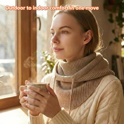 Knit Balaclava for Women Winter Hats Ski Mask Face Cover Neck Warmer - color: B-camel
