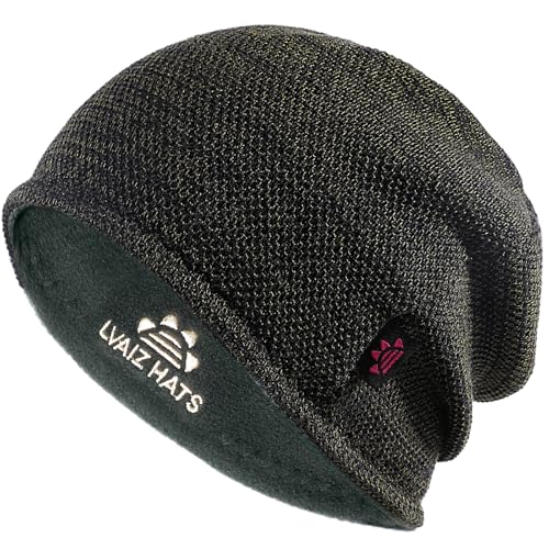 Lvaiz Winter Beanie for Men Women Warm Fleece Lined Reversible Skull Cap - color: Mixed Coffee+grey