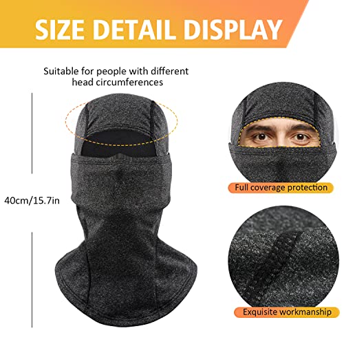 KGC Winter Balaclava for Men Women, Thermal Ski Mask Cold Weather Face Mask - color: Dark-grey
