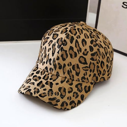 Women's Men's Fashion Baseball Cap Adjustable Strapback Hats Dad Hat Visor Sports Hat - color: Khaki Leopard