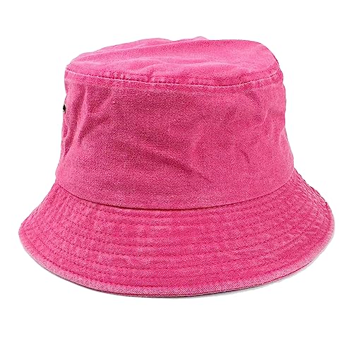 Premium Cotton Bucket Hats,Packable Hats for Men Women,Summer Bucket Hat,Fishing Sun Hats - color: Rose