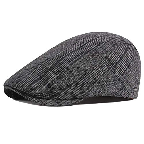2 Pack Men's Cotton Flat Cap Ivy Gatsby Newsboy Hat - color: L