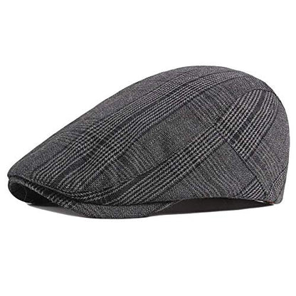 2 Pack Men's Cotton Flat Cap Ivy Gatsby Newsboy Hat - color: L