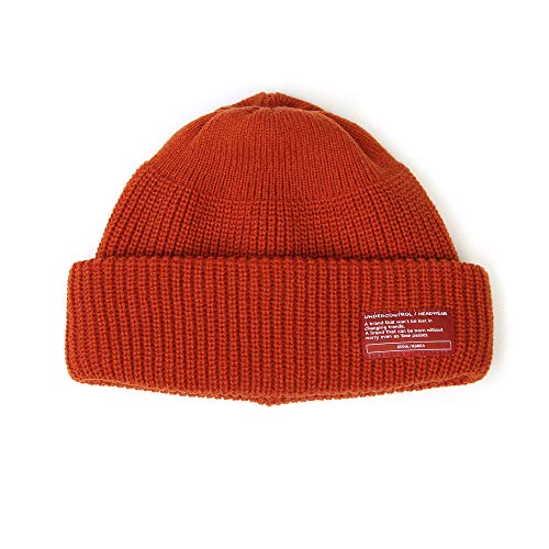 UNDERCONTROL Winter Trawler Fisherman Beanie Men Women Unisex Stylish Plain Docker Skull Hat Roll up Watch Cap Color Pack - color: Orange