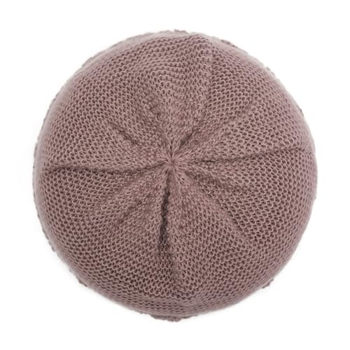 ZLYC Crochet Slouchy Beanie for Women Soft Lightweight Skull Cap - color: Solid Purple