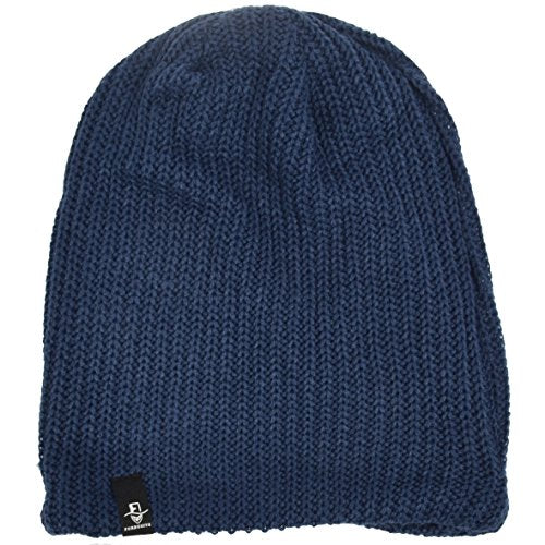 VECRY Mens Slouchy Beanie Knit Skull Cap Long Baggy Hip-hop Winter Summer Hat B305 - color: Ribbed-navy, size: Large