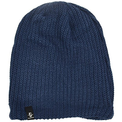 VECRY Mens Slouchy Beanie Knit Skull Cap Long Baggy Hip-hop Winter Summer Hat B305 - color: Ribbed-navy, size: Large