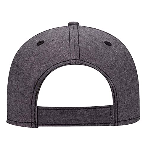 Ashen Fane 6 Panel Structured Low Profile Superior Cotton Twill Basic Baseball Hat - color: Chambray Black
