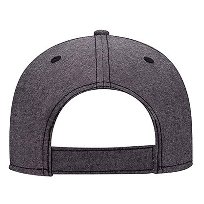 Ashen Fane 6 Panel Structured Low Profile Superior Cotton Twill Basic Baseball Hat - color: Chambray Black