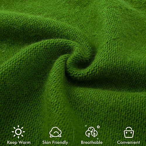 Knit Slouchy Beanie Hats for Women Cashmere Ski Cap Knitted Wool Soft Warm Winter Hat - color: A17-green