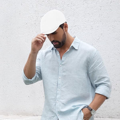Flat Cap for Men Newsboy Caps Linen Mens Hats Golf Hat Irish Ivy Gatsby Cabbie Driving - color: Whiteb, size: Large