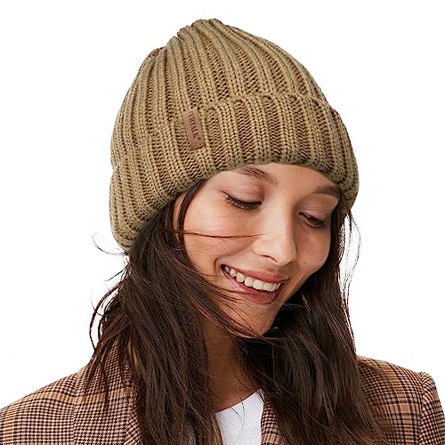 FURTALK Winter Hats for Women Fleece Lined Beanie Knit Chunky Womens Snow Cap - color: Coffee