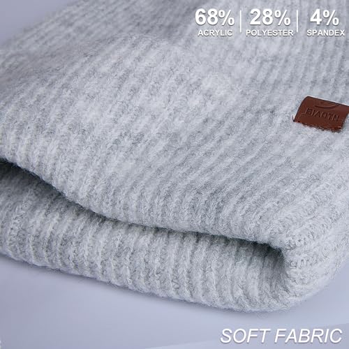 Large Slouchy Winter Hat for Cold Weather, Warm Loose Slouch and Cuffed Beanie Hats for Women Men - color: Grey