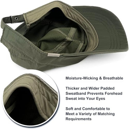 Loneshark Water Resistant Military Hat Quick Dry Cadet Cap Army Flat Top - color: Sport-logo-green