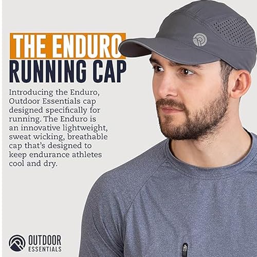 OutdoorEssentials Running Hat - Breathable Running Hats for Women & Men - Jogging Exercise Hiking Cap - Trail Baseball Tennis - color: Gray