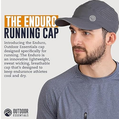 OutdoorEssentials Running Hat - Breathable Running Hats for Women & Men - Jogging Exercise Hiking Cap - Trail Baseball Tennis - color: Gray