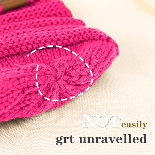 ZOORON Womens Winter Hat Slouchy Beanies for Women Cable Knit Beanie Hats - color: 1pack- Rose Red
