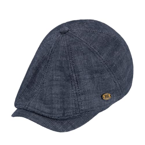 Croogo Winter Men's Newsboy Cap 8 Panel Flat Cabbie Hat Vintage Daily Style - color: Blue