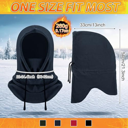 Eurzom 4 Pcs Winter Fleece Balaclava Face Mask - color: Black, Navy Blue, Army Green, Red