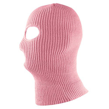 Super Z Outlet Knit Sew Acrylic Outdoor Full Face Cover Thermal Ski Mask One Size Fits Most - color: Pink