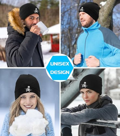 Black Knit Beanie Hat for Men Bear Classic Adult Beanie Cap Winter Warm Knitted Hat for Men Women Skull Hip Hop Cap for Men - color: Skeleton