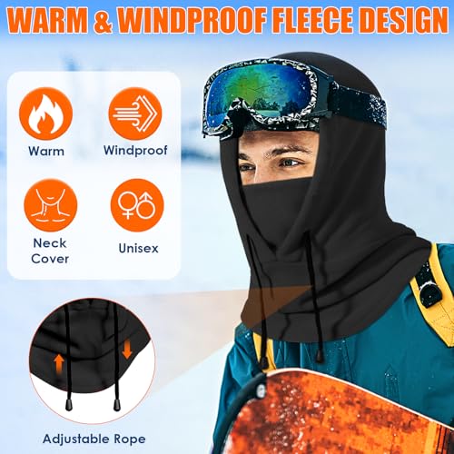 Winter Balaclava Ski Mask: Warm Fleece Hood Hats Face Cover - color: Armygreen