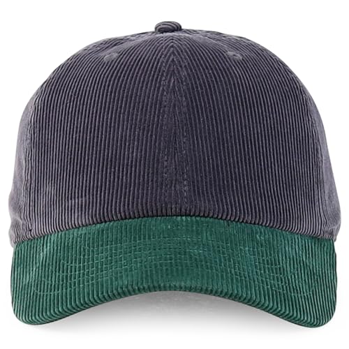 Trendy Apparel Shop Cotton Corduroy Unstructured Baseball Cap Dad Hat - color: Dark Grey Green