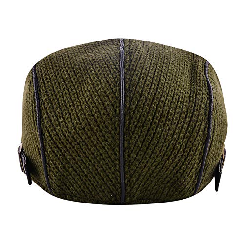 M MOACC Men Beret Hat Cotton Adjustable Newsboy Hats Cabbie Gatsby Cap Driving Flat Caps - color: Hat-t7-green