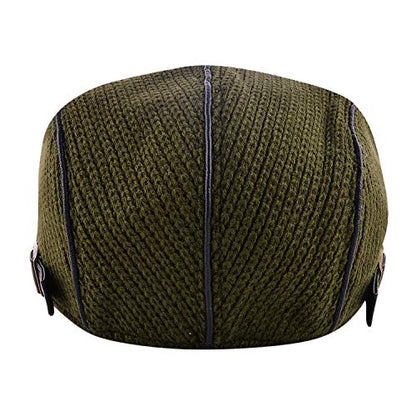 M MOACC Men Beret Hat Cotton Adjustable Newsboy Hats Cabbie Gatsby Cap Driving Flat Caps - color: Hat-t7-green