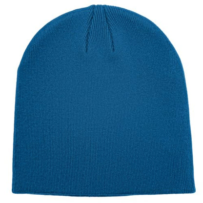 vidsel 100% Cotton Beanie Hat for Men Women, Soft Cuffless Knit Skull Cap - color: 1pc-blue