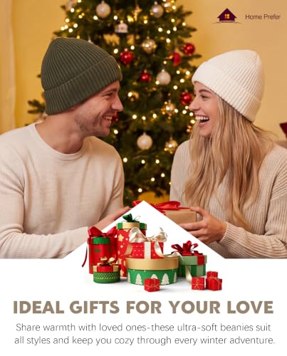 Home Prefer Rib Knit Beanie Hat for Men and Women Cuffed Beanie Winter Hat - color: Army Green