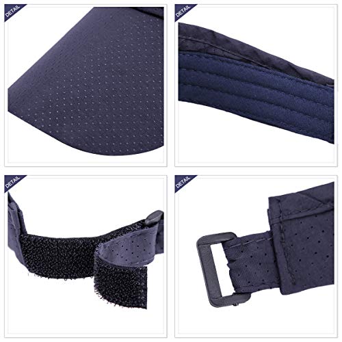 Sportmusies Extra Long Brim Quick Dry Sun Sport Visors Hat - color: Navy Blue