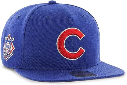 47 MLB Sure Shot Captain Hat Adjustable Structured 6-Panel Snapback Hat Cap, Adult One Size Fits All - color: Chicago Cubs