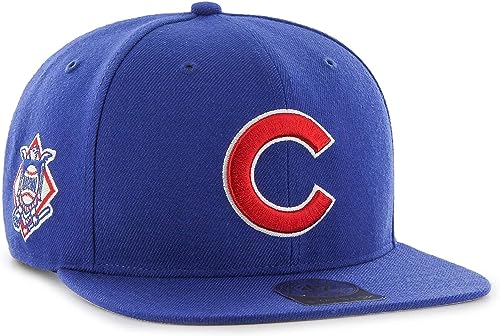 47 MLB Sure Shot Captain Hat Adjustable Structured 6-Panel Snapback Hat Cap, Adult One Size Fits All - color: Chicago Cubs