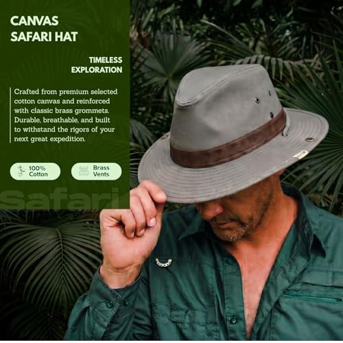 TOP-EX Aussie Safari Sun Hat for Men & Women, UPF 50+ Wide Brim, M-XXL Fit - color: Grey, size: XX-Large