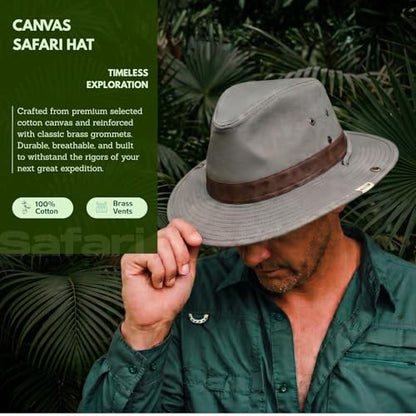 TOP-EX Aussie Safari Sun Hat for Men & Women, UPF 50+ Wide Brim, M-XXL Fit - color: Grey, size: XX-Large