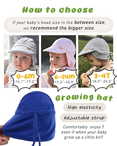 FURTALK Baby Sun Hat UPF 50+ UV Ray Sun Protection Cotton Toddler Hats for Boys Girls - color: Royal Blue, size: 6-24 Months
