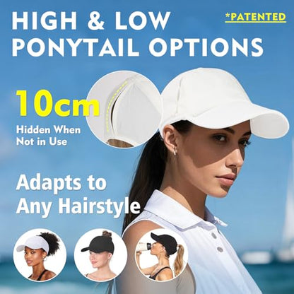 TOP-EX UPF 50+ Cooling High Ponytail Baseball Cap for Women - color: Grey, size: One Size