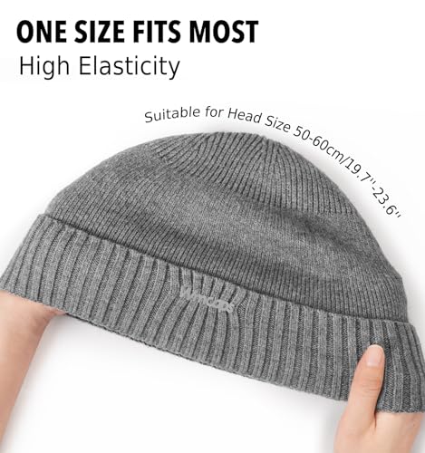 Wmcaps Winter Fleece Lined Beanie Stocking Cap with Reflective Logo - color: Grey