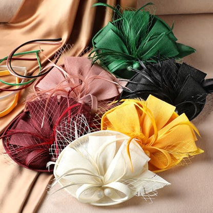 Zinniday Fascinator Tea Party Hat - 2026 Derby Pillbox Kentucky Hat for Women (7.87x5.9inch) - color: Black